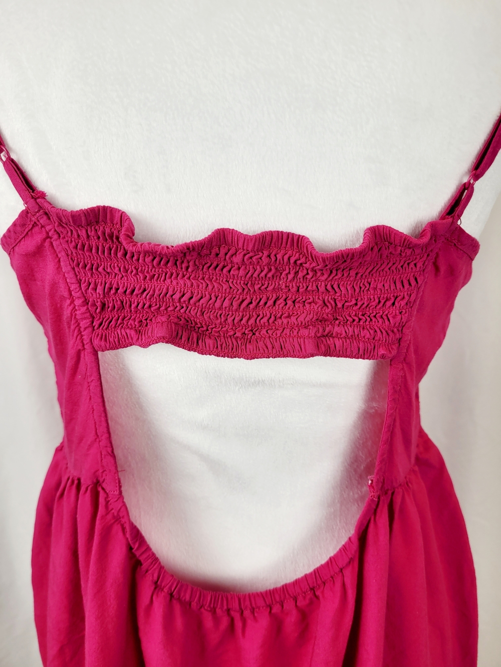 American Eagle 100% Viscose Pink Tiered Mini Dress Medium - Picture 10 of 15